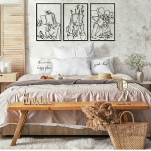 Set of 3D Bookish Metal Wall Art Handmade